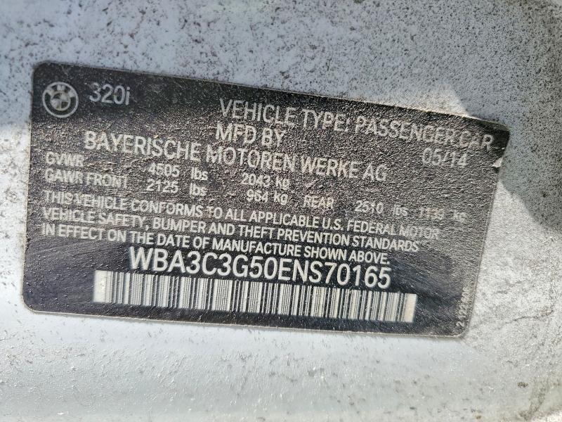 Aukcja sprzedaży 2014 Bmw 320, vin: WBA3C3G50ENS70165, numer aukcji: 46509896