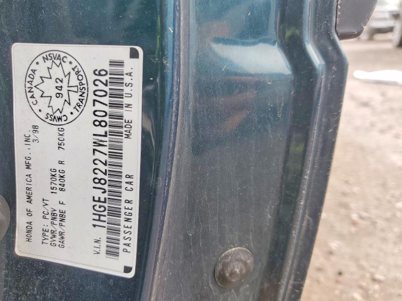 Aukcja sprzedaży 1998 Honda Civic, vin: 1HGEJ8227WL807026, numer aukcji: 45636626