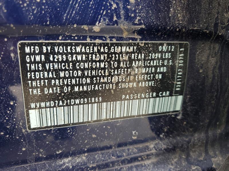 Продаж на аукціоні авто 2013 Volkswagen Gti, vin: WVWHD7AJ1DW091869, номер лоту: 46897646