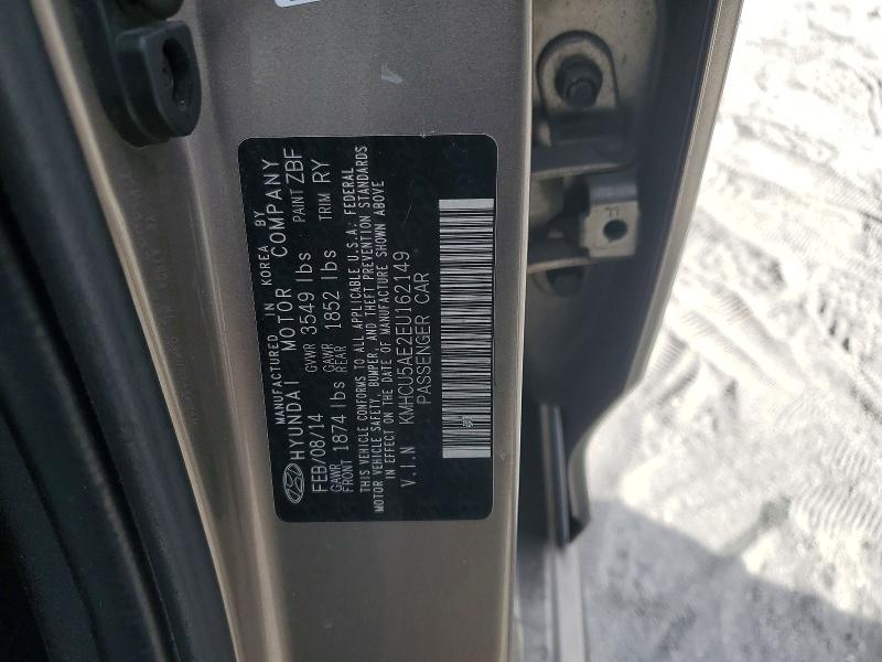 2014 Hyundai Accent მანქანა იყიდება აუქციონზე, vin: KMHCU5AE2EU162149, აუქციონის ნომერი: 45747636