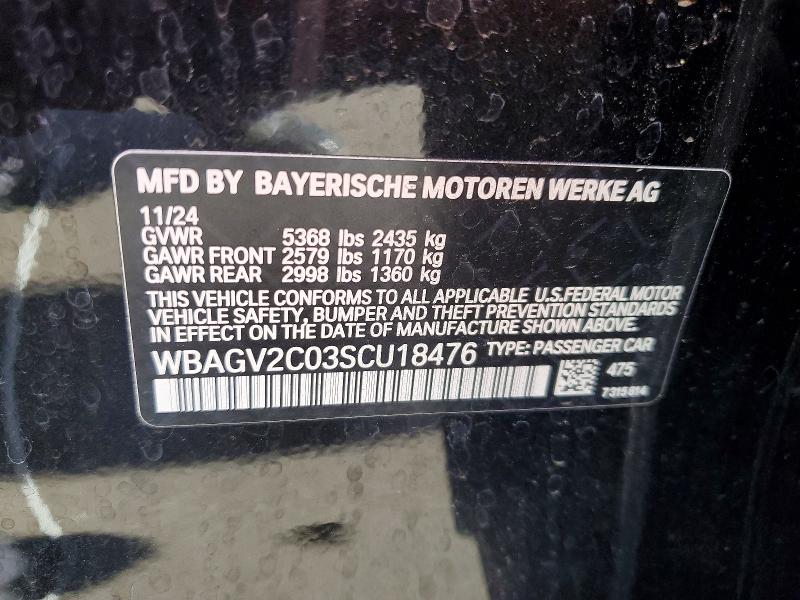46564446 :رقم المزاد ، WBAGV2C03SCU18476 vin ، 2025 Bmw 840i مزاد بيع