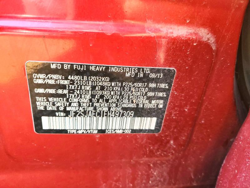 Aukcja sprzedaży 2014 Subaru Forester, vin: JF2SJAEC1EH497309, numer aukcji: 45724826