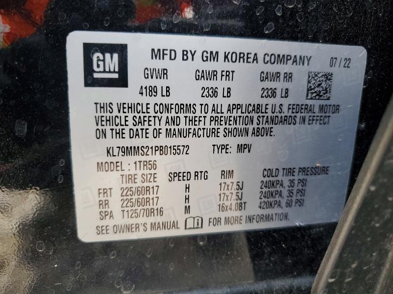 2023 Chevrolet Trailblazer მანქანა იყიდება აუქციონზე, vin: KL79MMS21PB015572, აუქციონის ნომერი: 47881766