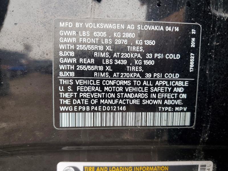 Aukcja sprzedaży 2014 Volkswagen Touareg, vin: WVGEP9BP4ED012146, numer aukcji: 41612396