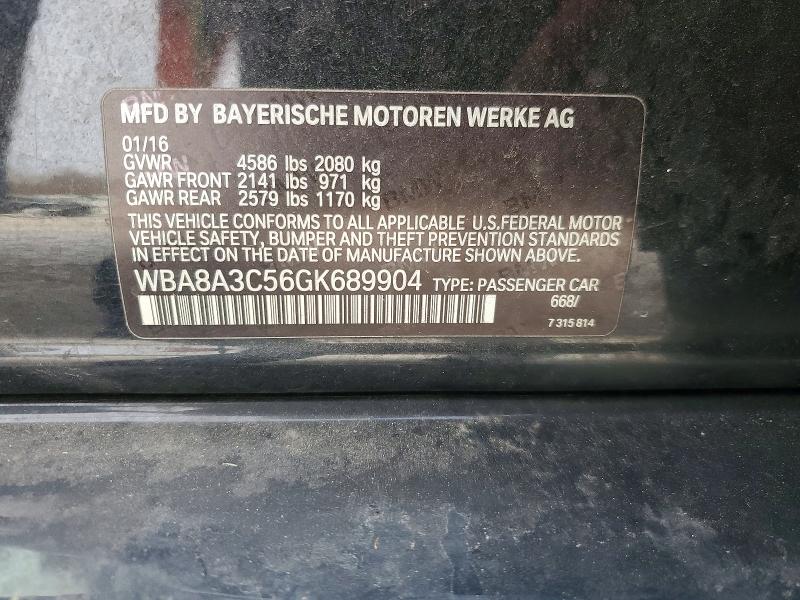 Продажа на аукционе авто 2016 Bmw 320, vin: WBA8A3C56GK689904, номер лота: 77321765