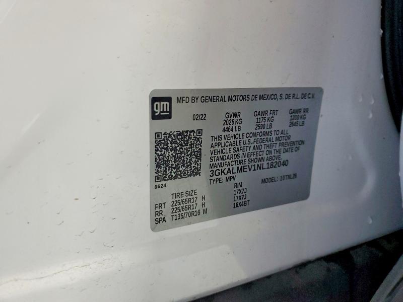 Продаж на аукціоні авто 2022 Gmc Terrain, vin: 3GKALMEV1NL182040, номер лоту: 45660266