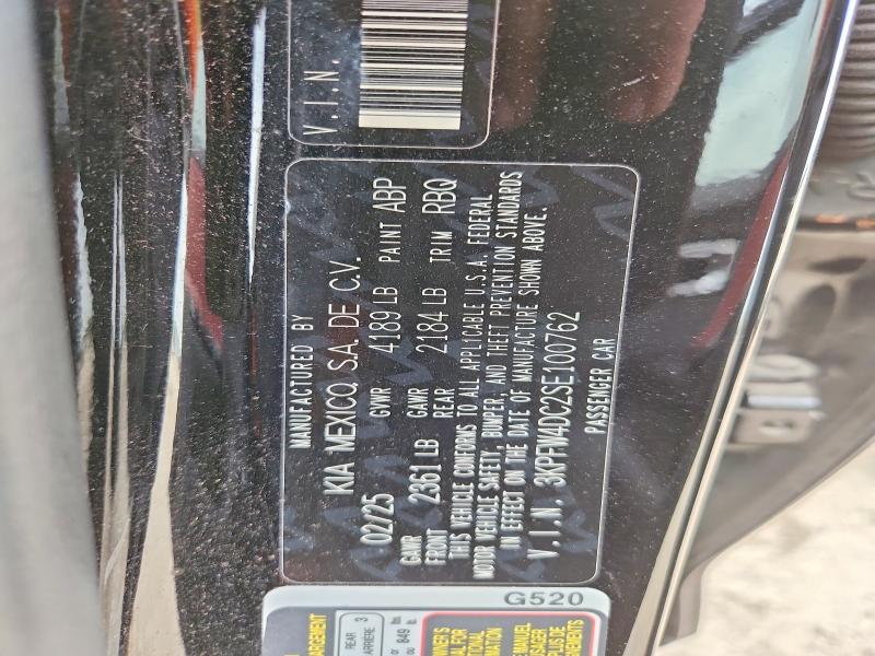 47837276 :رقم المزاد ، 3KPFW4DC2SE100762 vin ، 2025 Kia K4 مزاد بيع