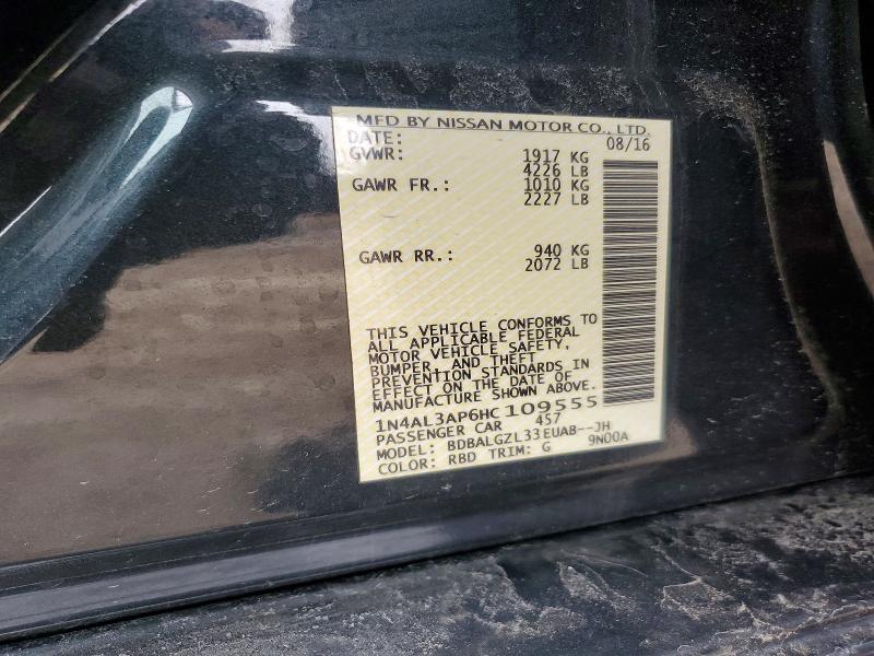 2017 Nissan Altima მანქანა იყიდება აუქციონზე, vin: 1N4AL3AP6HC109555, აუქციონის ნომერი: 42025526