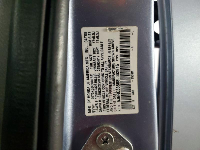 Продажа на аукционе авто 2008 Honda Cr-v, vin: 5J6RE38568L002916, номер лота: 47657866