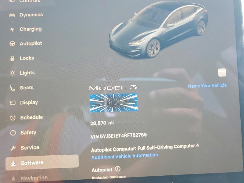 Продаж на аукціоні авто 2024 Tesla Model 3, vin: 5YJ3E1ET4RF782759, номер лоту: 47131776