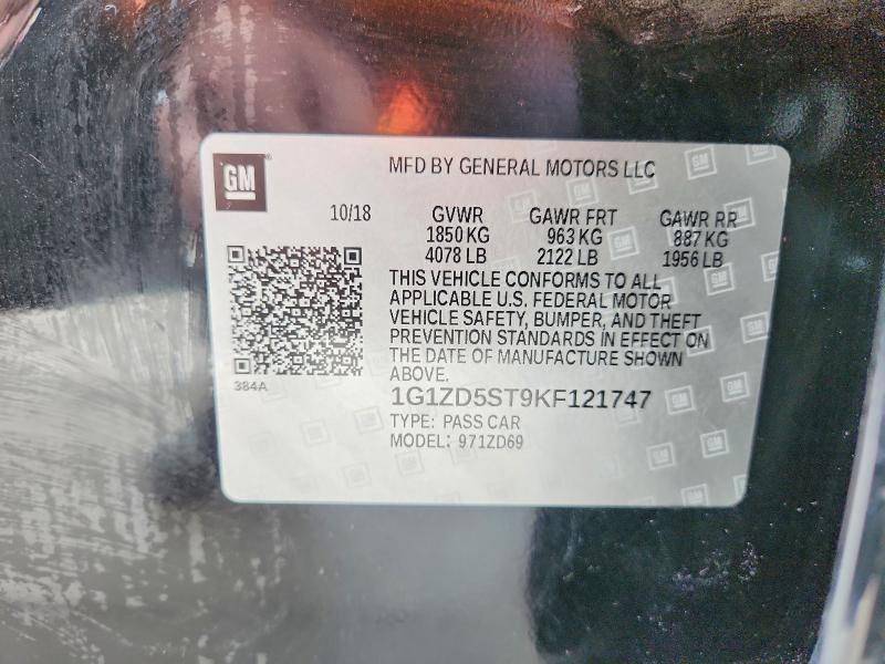 Aukcja sprzedaży 2019 Chevrolet Malibu, vin: 1G1ZD5ST9KF121747, numer aukcji: 47575226