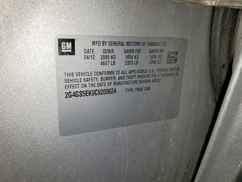 Продаж на аукціоні авто 2012 Buick Regal, vin: 2G4GS5EK9C9200624, номер лоту: 46561796