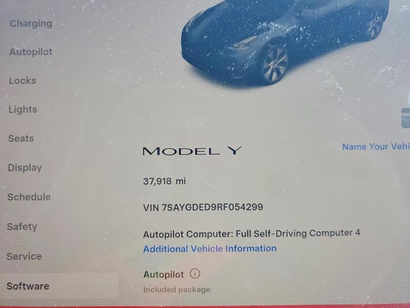 41827326 :رقم المزاد ، 7SAYGDED9RF054299 vin ، 2024 Tesla Model Y مزاد بيع