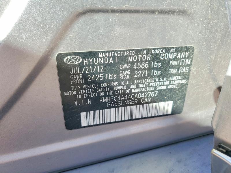 Aukcja sprzedaży 2012 Hyundai Sonata Hybrid, vin: KMHEC4A44CA042767, numer aukcji: 45827266