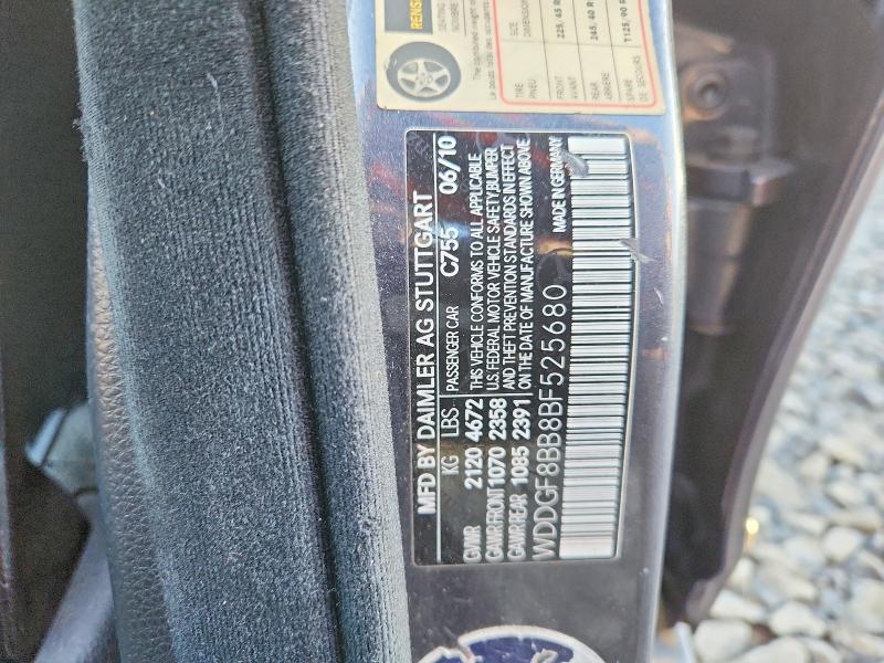 Продаж на аукціоні авто 2011 Mercedes-benz C, vin: WDDGF8BB8BF525680, номер лоту: 41740576