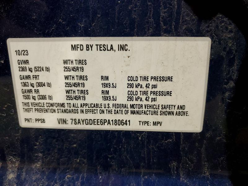 Aukcja sprzedaży 2023 Tesla Model Y, vin: 7SAYGDEE6PA180641, numer aukcji: 46012166