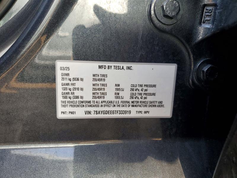 Aukcja sprzedaży 2026 Tesla Model Y, vin: 7SAYGDEE6TF333919, numer aukcji: 46681776