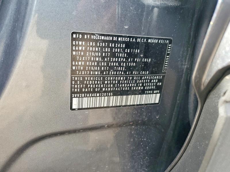 2019 Volkswagen Tiguan მანქანა იყიდება აუქციონზე, vin: 3VV2B7AX4KM120165, აუქციონის ნომერი: 46767296