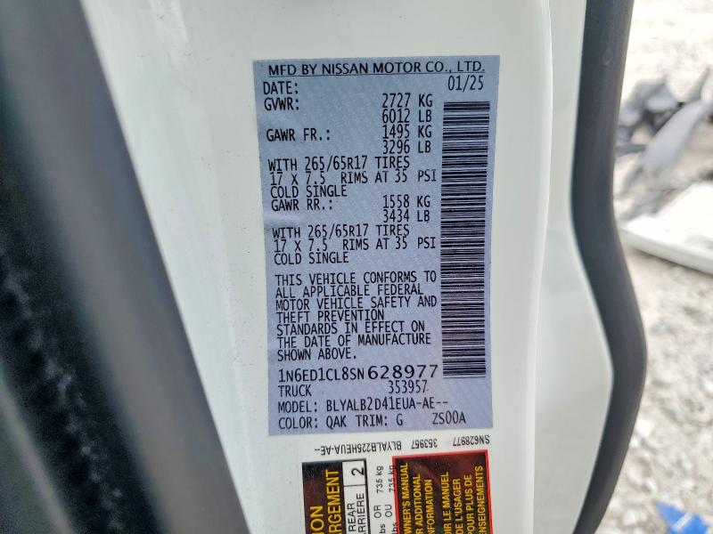 Продаж на аукціоні авто 2025 Nissan Frontier, vin: 1N6ED1CL8SN628977, номер лоту: 79651595