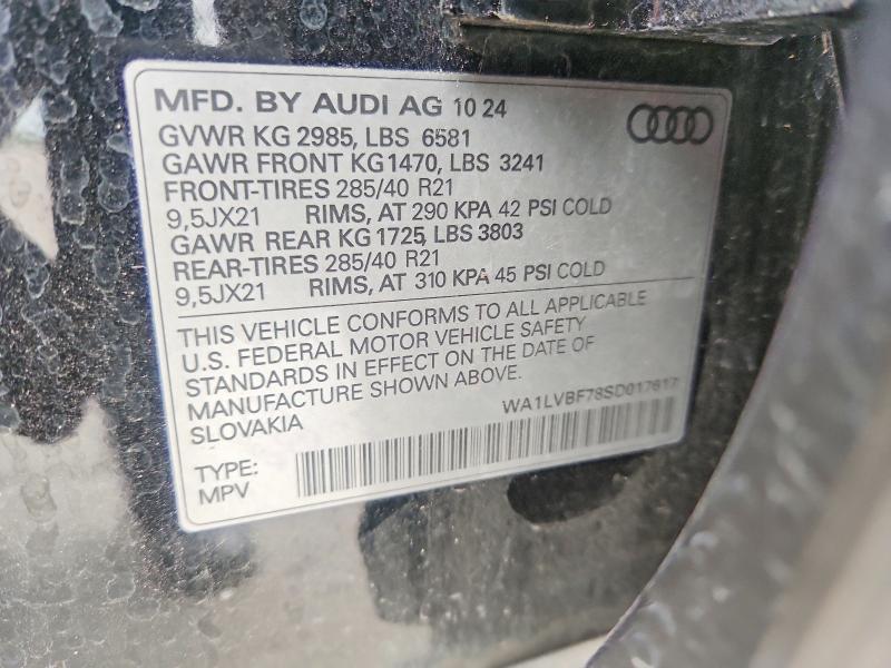 Aukcja sprzedaży 2025 Audi Q7, vin: WA1LVBF78SD017617, numer aukcji: 47949906