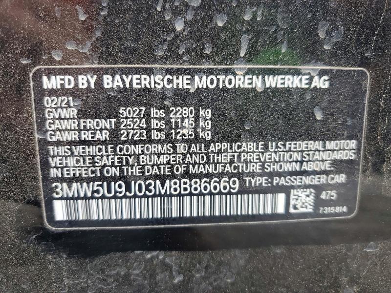 Aukcja sprzedaży 2021 Bmw M340xi, vin: 3MW5U9J03M8B86669, numer aukcji: 47125626