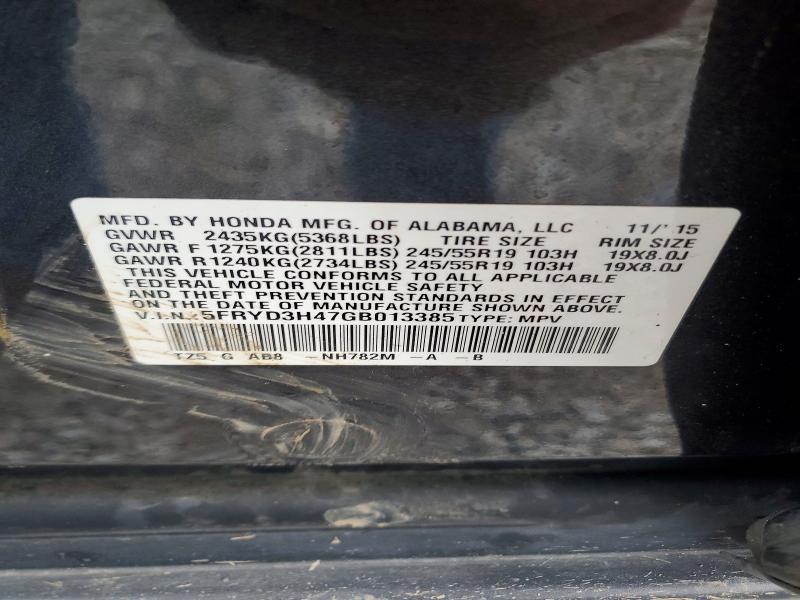 45689866 :رقم المزاد ، 5FRYD3H47GB013385 vin ، 2016 Acura Mdx مزاد بيع