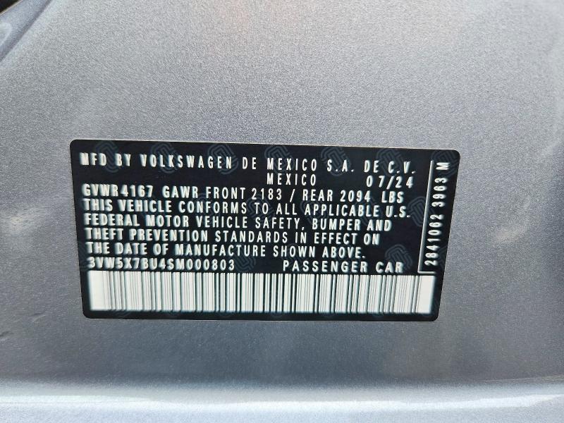 Aukcja sprzedaży 2025 Volkswagen Jetta, vin: 3VW5X7BU4SM000803, numer aukcji: 47994276