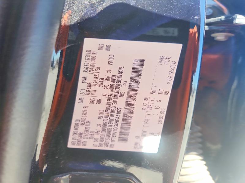 2017 Ford F150 მანქანა იყიდება აუქციონზე, vin: 1FTEW1CG4HFA51027, აუქციონის ნომერი: 46132446