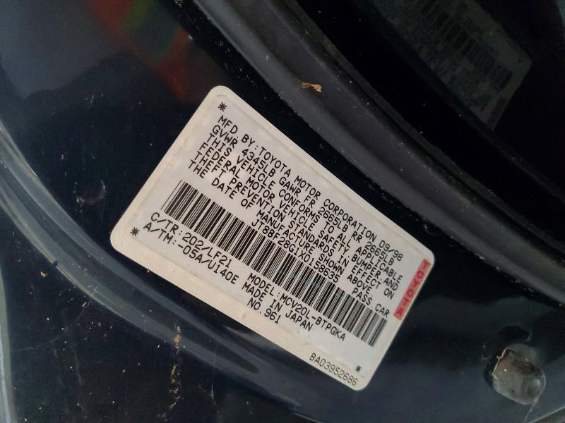 47303036 :رقم المزاد ، JT8BF28G1X0158635 vin ، 1999 Lexus Es 300 مزاد بيع