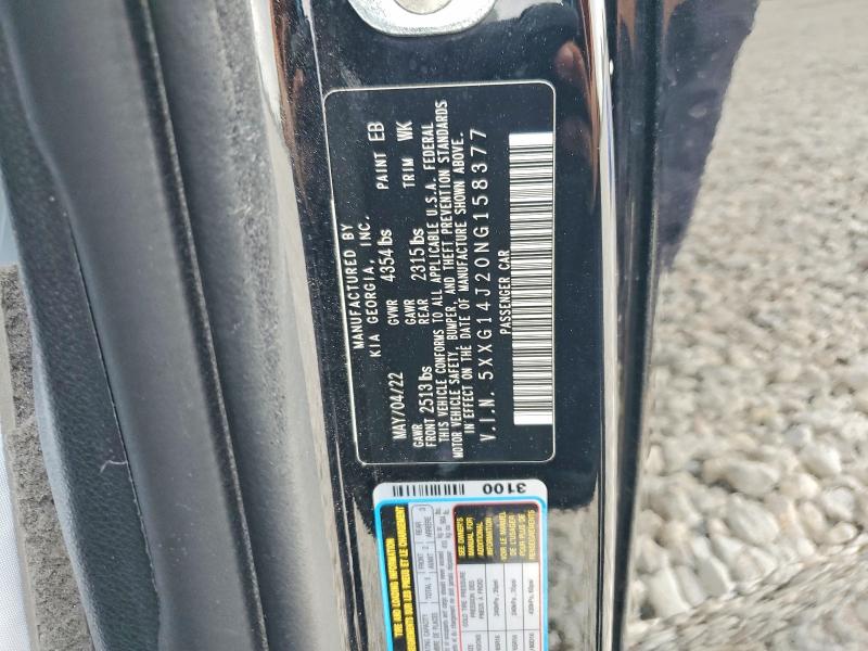 79835205 :رقم المزاد ، 5XXG14J20NG158377 vin ، 2022 Kia K5 مزاد بيع
