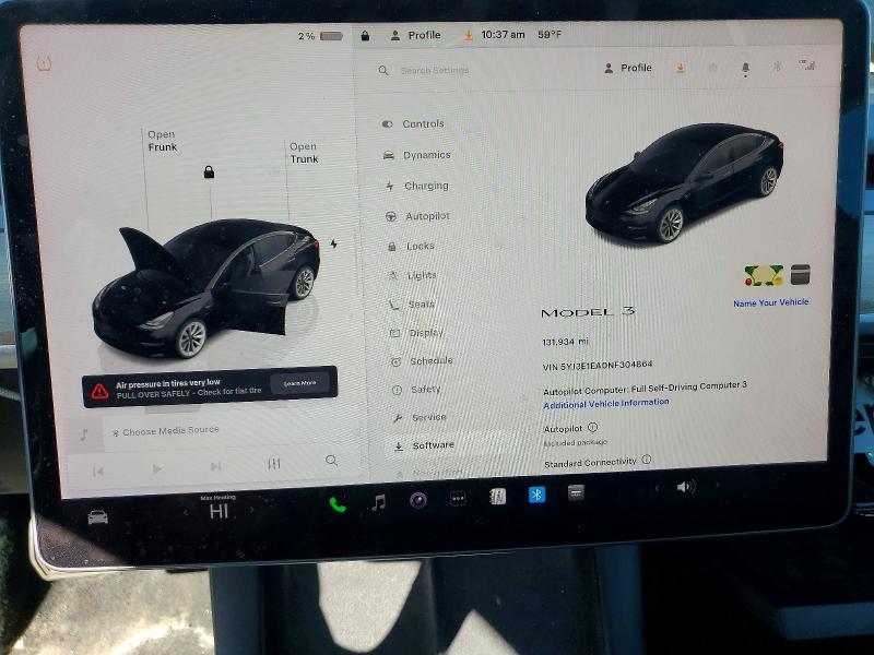 Продажа на аукционе авто 2022 Tesla Model 3, vin: 5YJ3E1EA0NF304864, номер лота: 41914306
