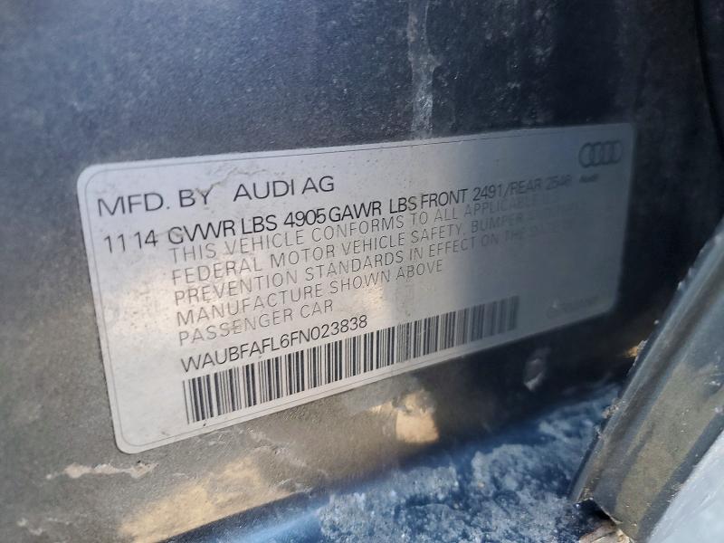 79462035 :رقم المزاد ، WAUBFAFL6FN023838 vin ، 2015 Audi A4 مزاد بيع