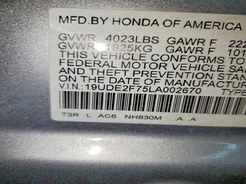 Aukcja sprzedaży 2020 Acura Ilx, vin: 19UDE2F75LA002670, numer aukcji: 46594206