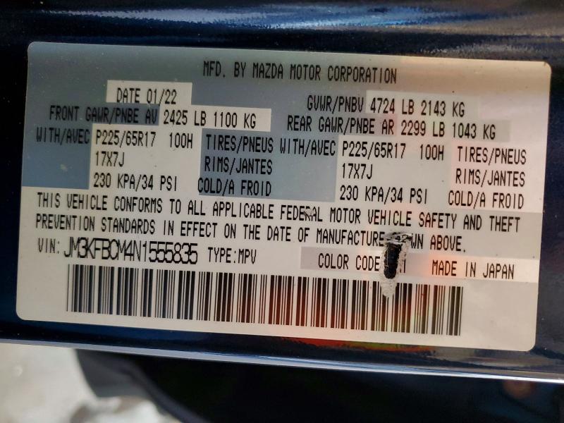 41666036 :رقم المزاد ، JM3KFBCM4N1555835 vin ، 2022 Mazda Cx-5 مزاد بيع