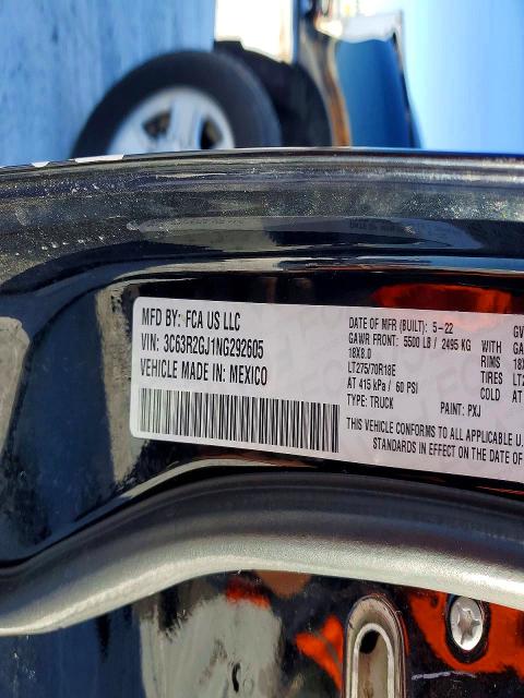 2022 Ram 3500 მანქანა იყიდება აუქციონზე, vin: 3C63R2GJ1NG292605, აუქციონის ნომერი: 74588155