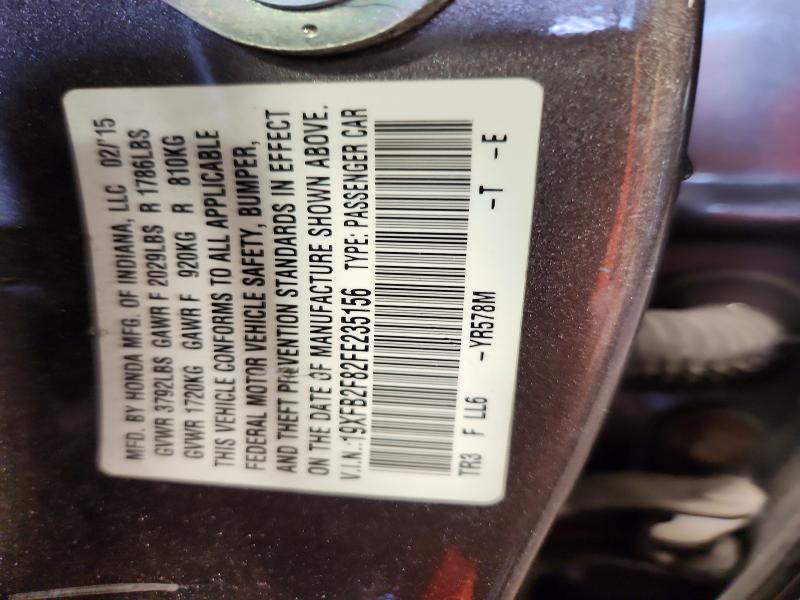 Aukcja sprzedaży 2015 Honda Civic, vin: 19XFB2F82FE235156, numer aukcji: 46938056
