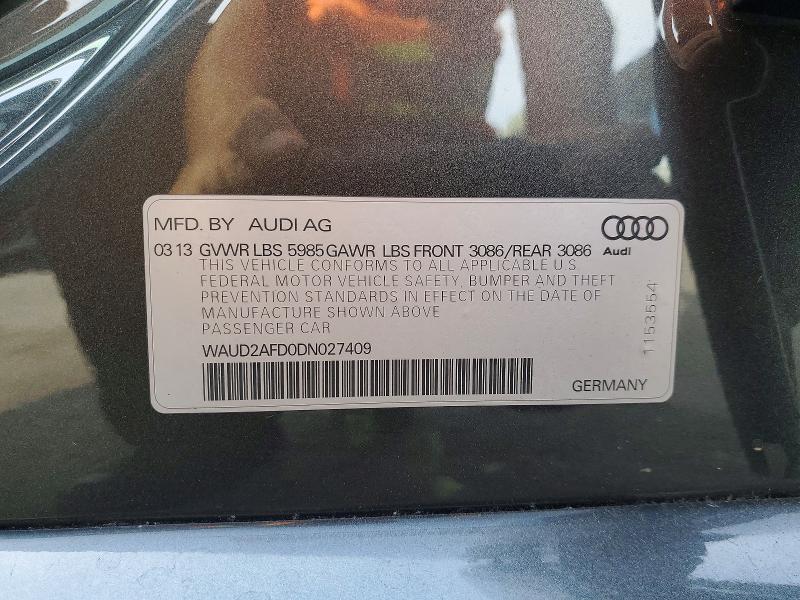Продажа на аукционе авто 2013 Audi S8, vin: WAUD2AFD0DN027409, номер лота: 47636656