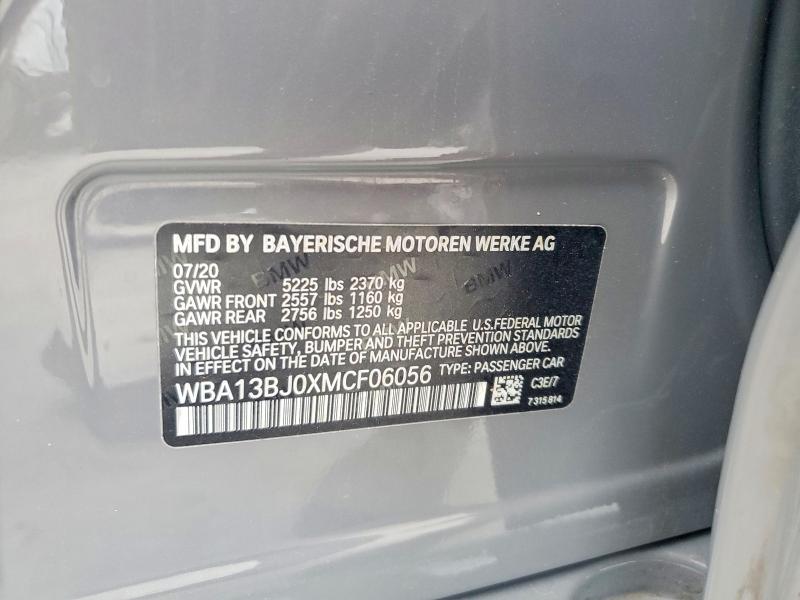 Продаж на аукціоні авто 2021 Bmw 530, vin: WBA13BJ0XMCF06056, номер лоту: 47713166