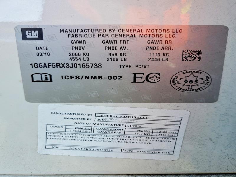 Продаж на аукціоні авто 2018 Cadillac Ats, vin: 1G6AF5RX3J0165738, номер лоту: 79644095