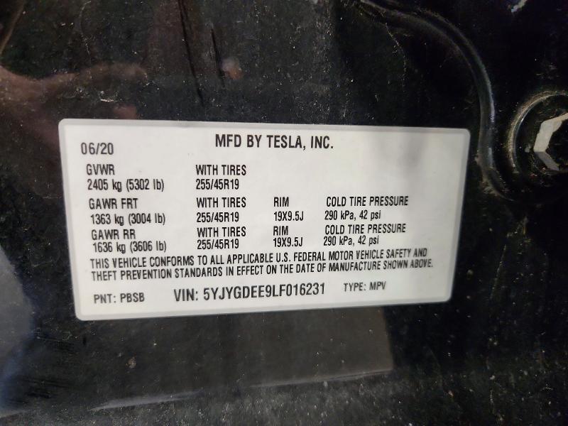 Aukcja sprzedaży 2020 Tesla Model Y, vin: 5YJYGDEE9LF016231, numer aukcji: 42076916