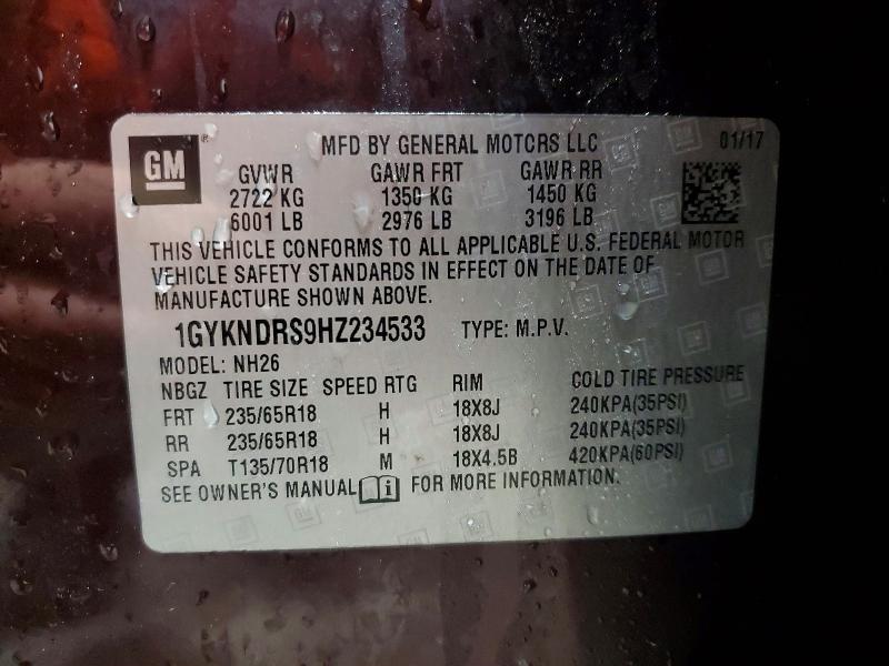 Aukcja sprzedaży 2017 Cadillac Xt5, vin: 1GYKNDRS9HZ234533, numer aukcji: 41747116