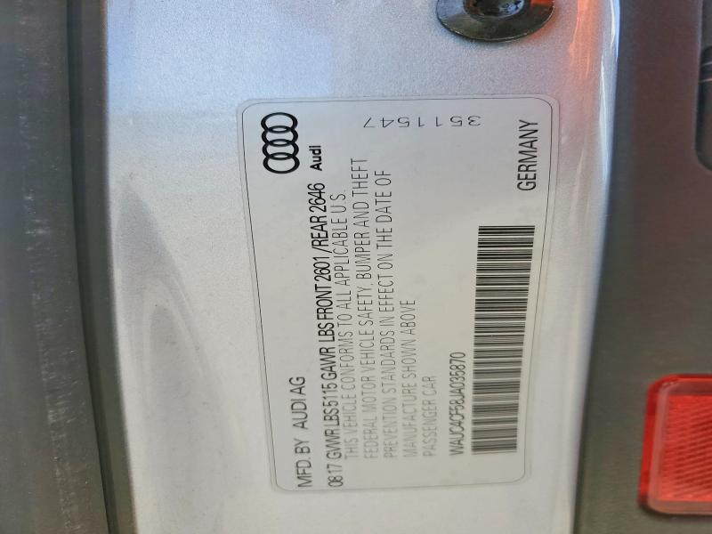 Aukcja sprzedaży 2018 Audi S5, vin: WAUC4CF58JA035870, numer aukcji: 79829505