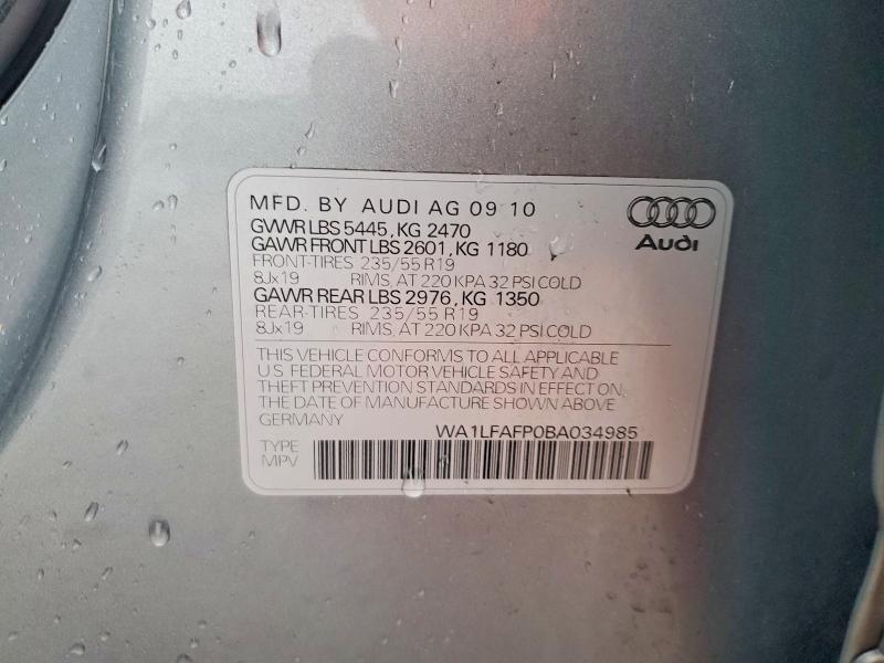Продаж на аукціоні авто 2011 Audi Q5, vin: WA1LFAFP0BA034985, номер лоту: 41603986