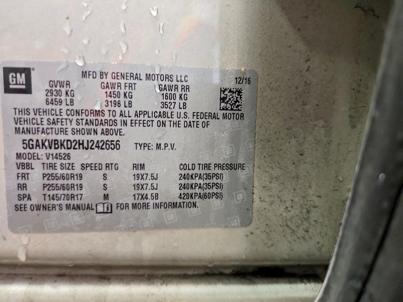 Aukcja sprzedaży 2017 Buick Enclave, vin: 5GAKVBKD2HJ242656, numer aukcji: 45674566