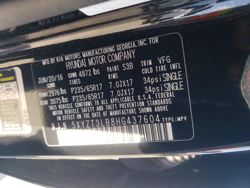 2017 Hyundai Santa Fe Sport მანქანა იყიდება აუქციონზე, vin: 5XYZT3LB8HG437604, აუქციონის ნომერი: 41945386