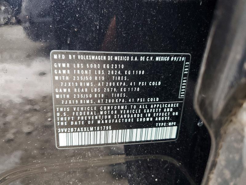 72835045 :رقم المزاد ، 3VV2B7AXXLM181795 vin ، 2020 Volkswagen Tiguan مزاد بيع