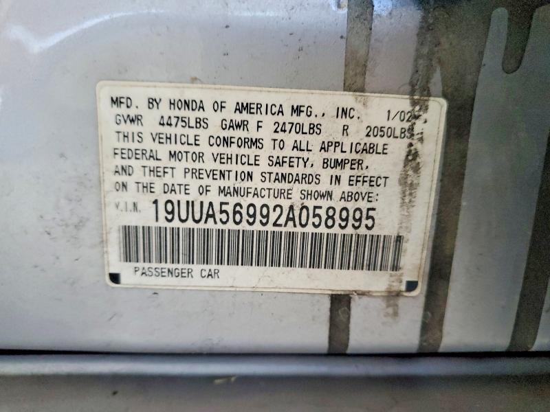 46338856 :رقم المزاد ، 19UUA56992A058995 vin ، 2002 Acura 3.2tl مزاد بيع