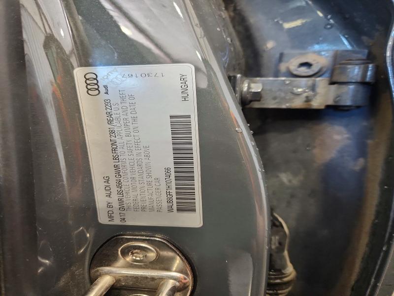2017 Audi A3 მანქანა იყიდება აუქციონზე, vin: WAUB8GFF1H1074066, აუქციონის ნომერი: 47639946