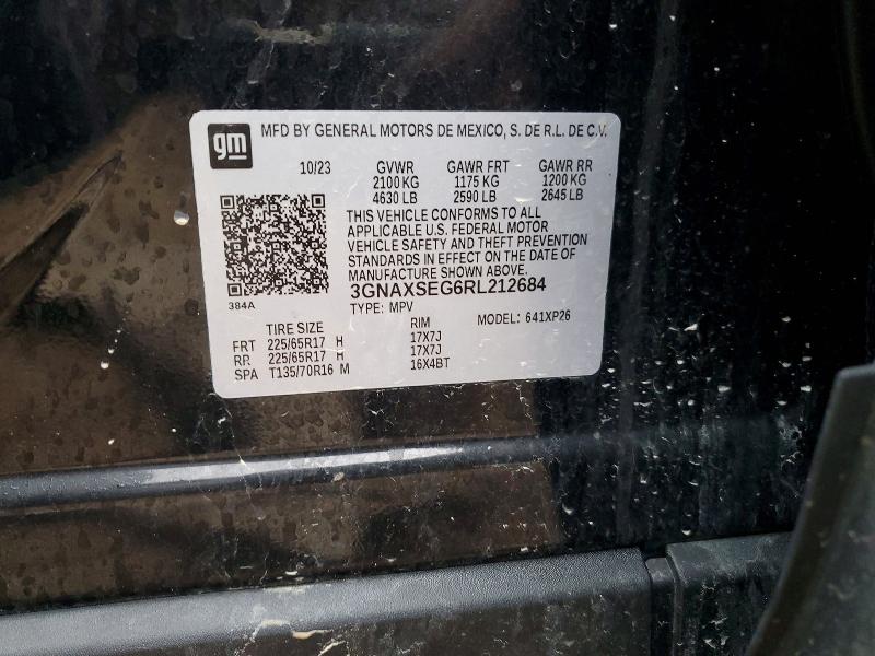 Продаж на аукціоні авто 2024 Chevrolet Equinox, vin: 3GNAXSEG6RL212684, номер лоту: 47441196