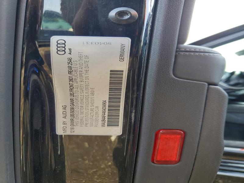 2019 Audi S4 მანქანა იყიდება აუქციონზე, vin: WAUB4AF44KA034904, აუქციონის ნომერი: 41903766